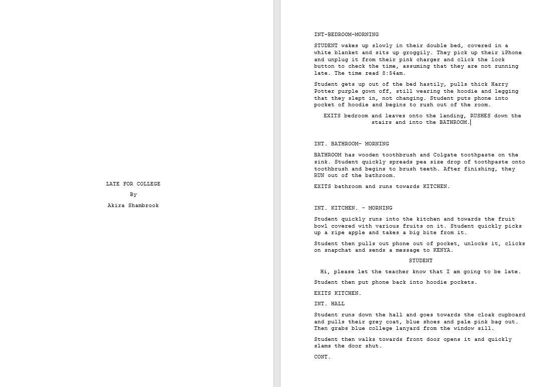Script Writing Process – Akira's Media Blog